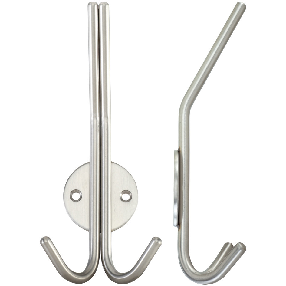 Treble Hat & Coat Hook – Antimicrobial Satin Stainless Steel