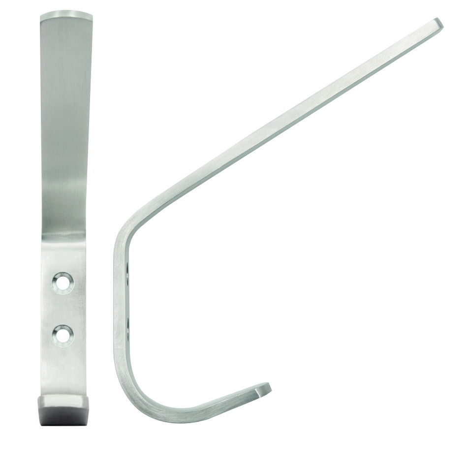 Heavy Duty Strip Pattern Hat & Coat Hook – Antimicrobial Satin Stainless Steel