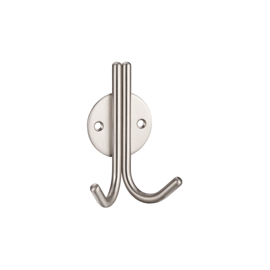 Double Coat Hook – Antimicrobial Satin Stainless Steel