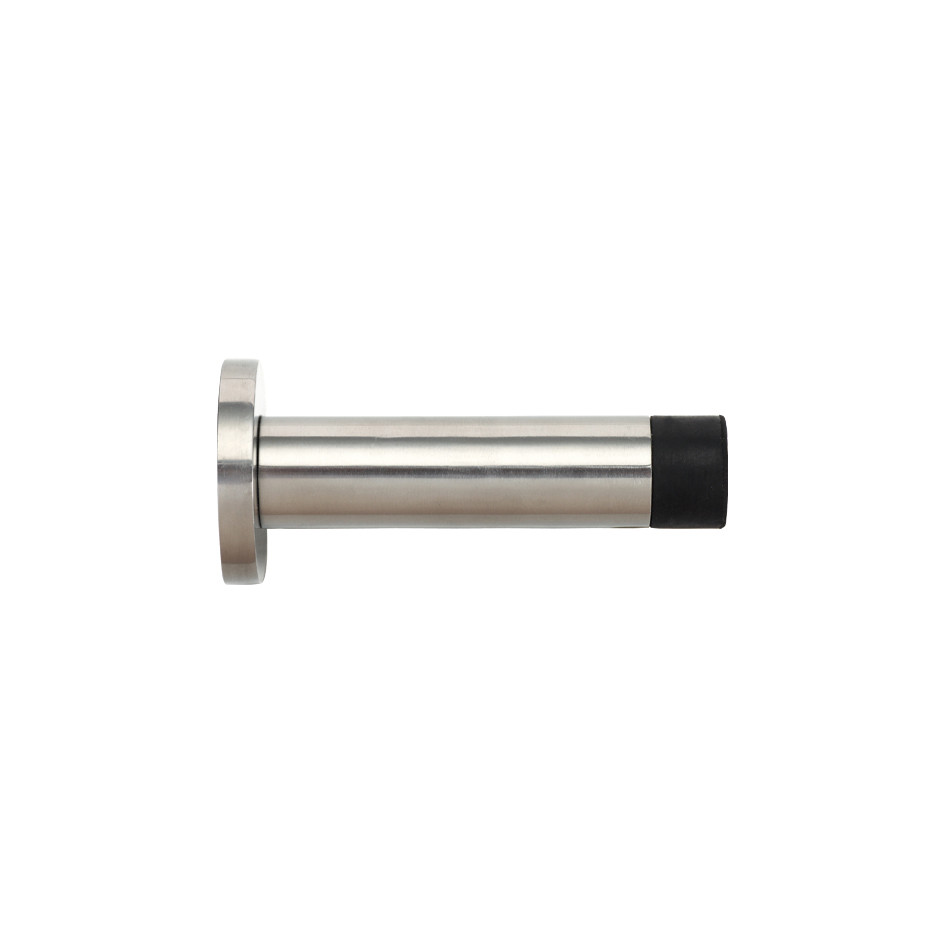 70mm Projection Wall or Skirting Mounted Door Stop on Rose – Antimicrobial Satin Stainless Steel