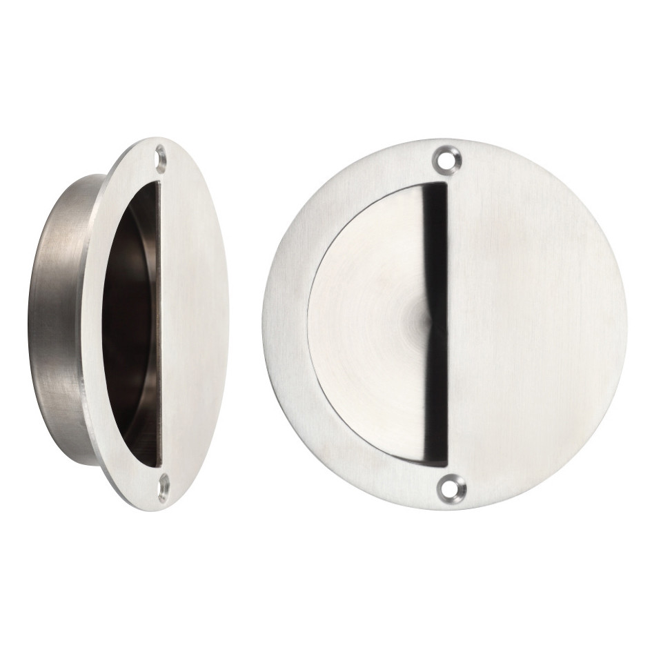 Antimicrobial 'Half Moon' Flush Pull Handles – 90mm Ø 