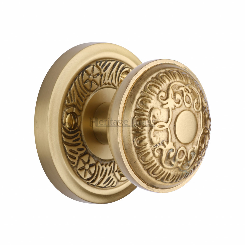 M Marcus Heritage Brass Aydon Design Mortice Knob on Rose