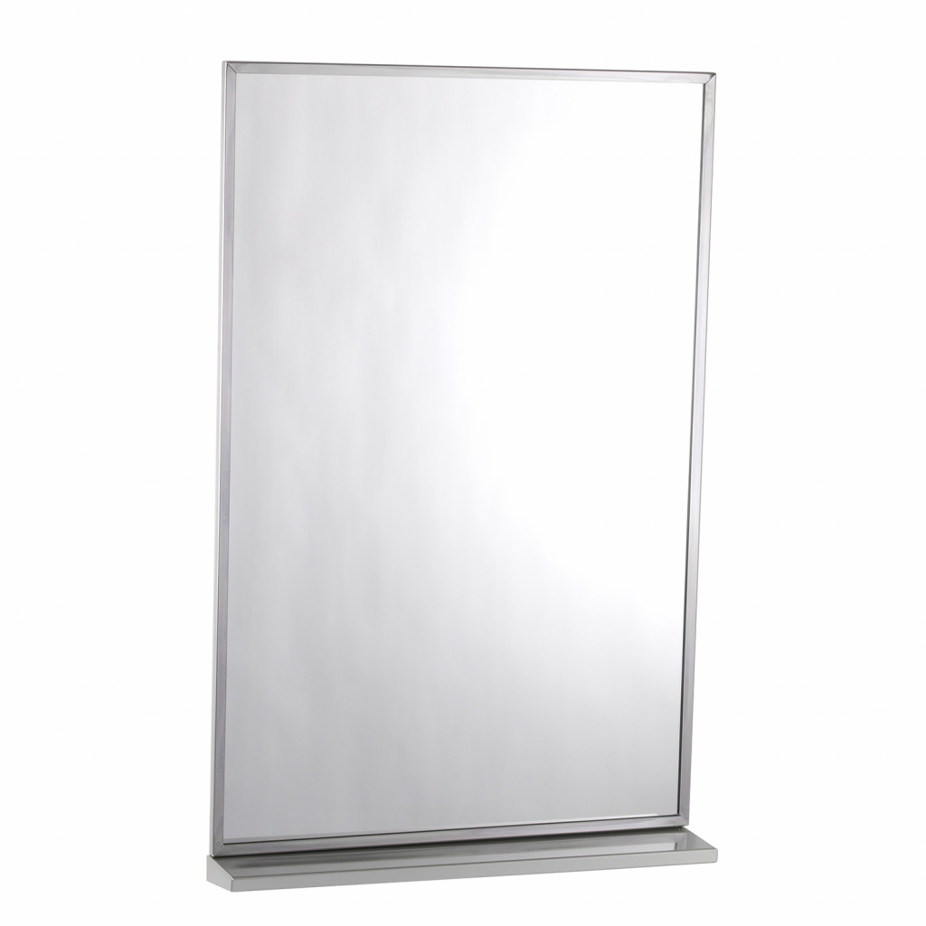 Bobrick B-166 Series Channel-Frame Mirror/Shelf Combination