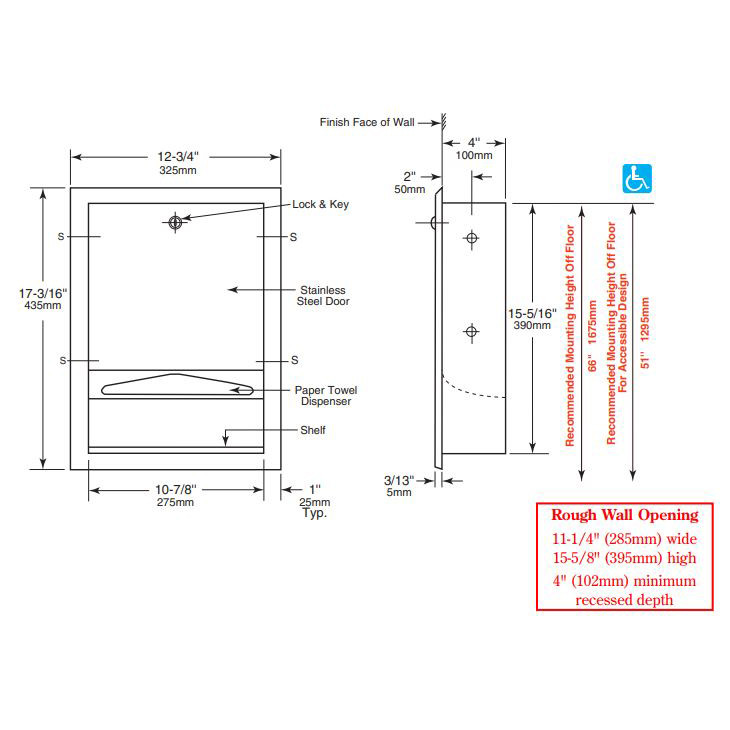 ClassicSeries® Recessed Paper Towel Dispenser Poole Waite & Co. Ltd.