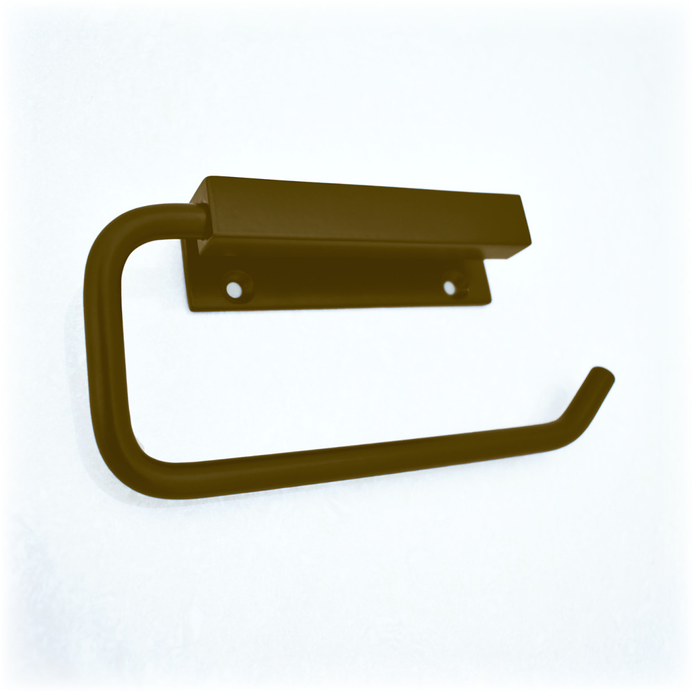 Square Section Face Fixing Toilet Roll Holder – Adonic Matt Bronze Powder Coated