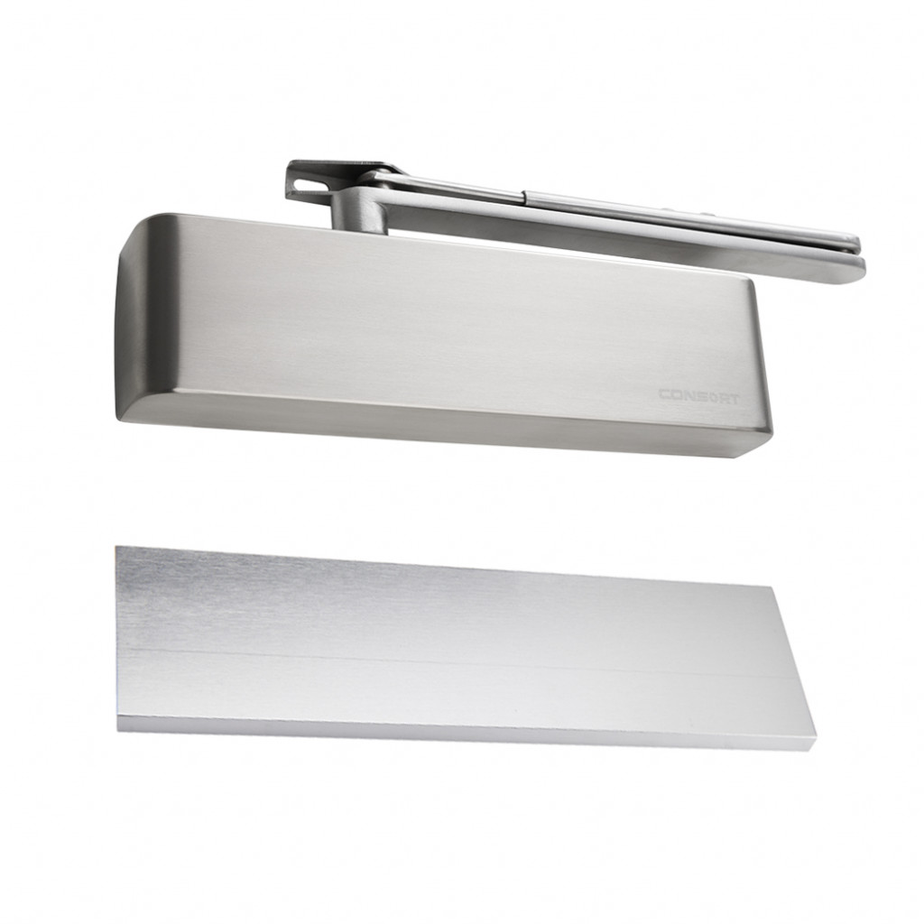 Glass Door Overhead Door Closer, Adjustable  Power Size 2-4, (40-80kg) with Final Latching Action