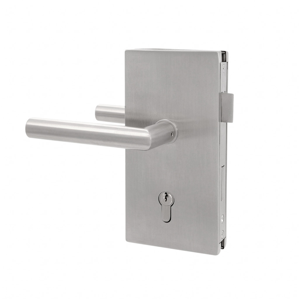 Upright Patch Lock suitable for 10-12mm thick glass (lever handles and cylinder sold separately)