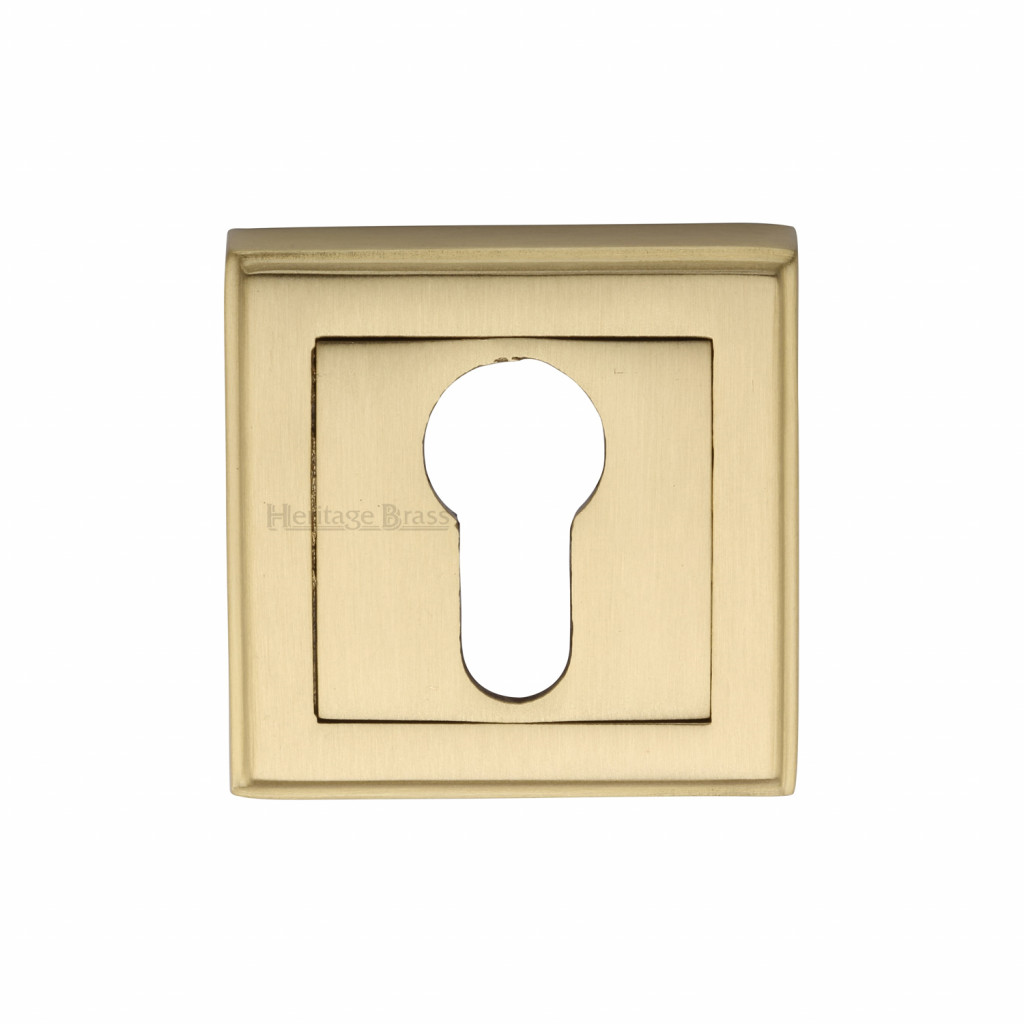 M Marcus Heritage Brass Square Euro Profile Cylinder Escutcheon 54 x 54mm