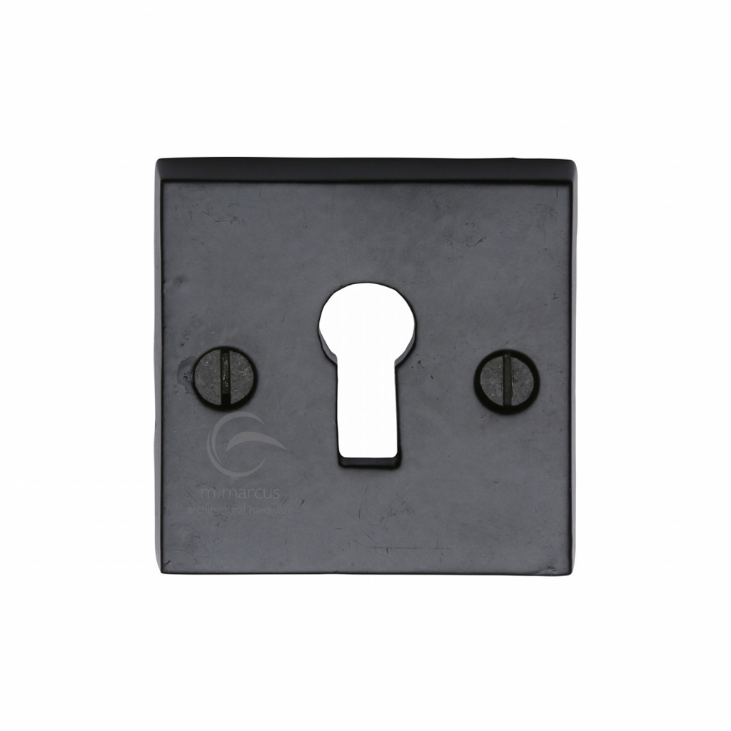 Tudor Rustic Black Square Standard Keyhole Escutcheon – 45mm x 45mm