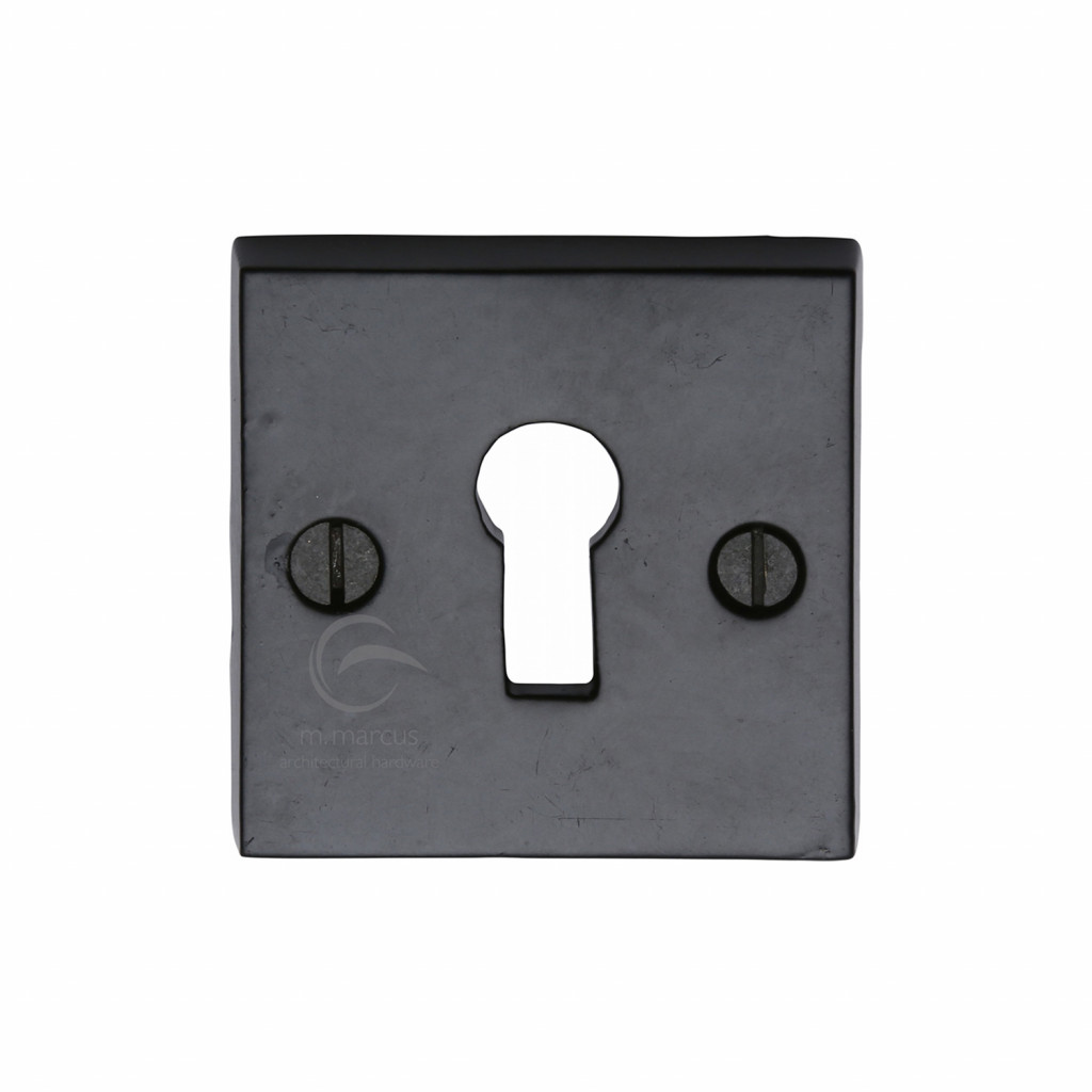 M Marcus Tudor Rustic Black Square Standard Keyhole Escutcheon 45 x 45mm