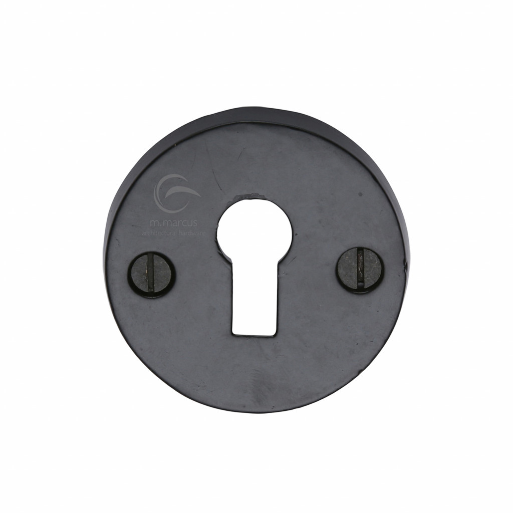 M Marcus Tudor Rustic Black Round Standard Keyhole Escutcheon 45mm 