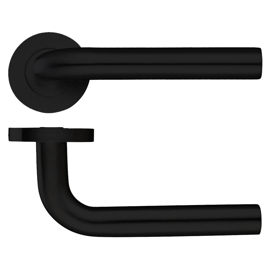 Round Rose Straight Lever Handles – Push on Rose (Sprung)