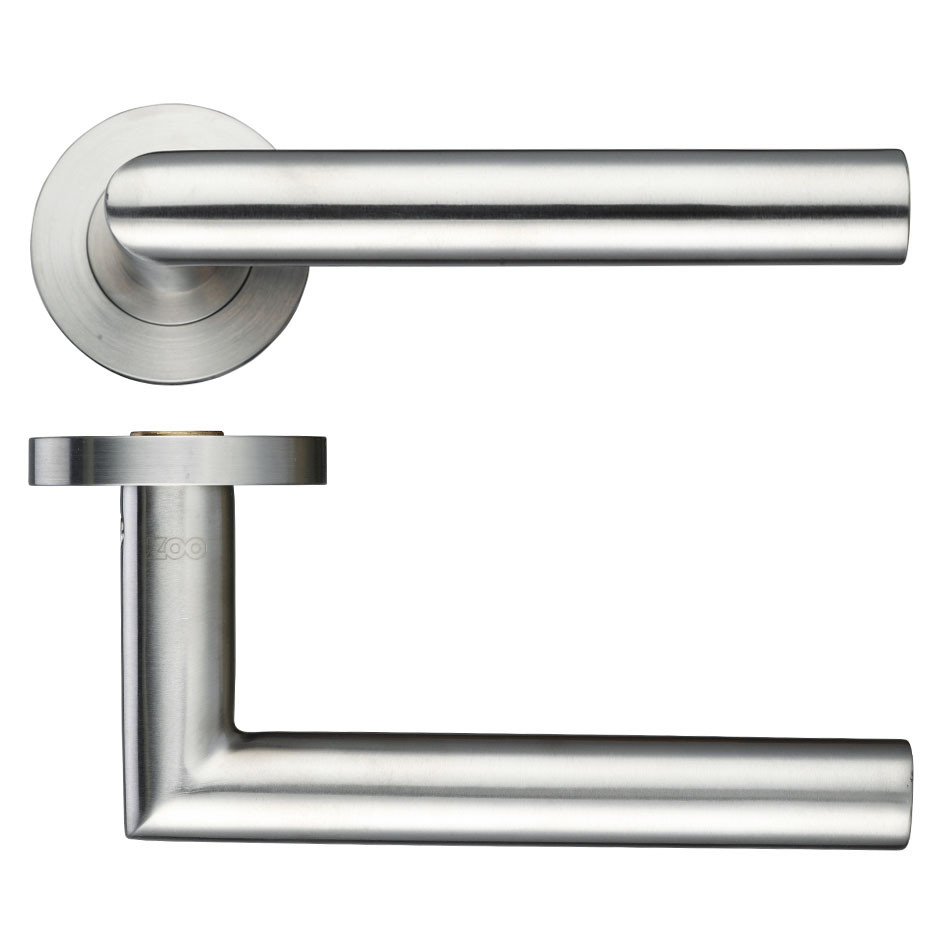 Round Rose Mitred Lever Handles – Push on Rose (Sprung)