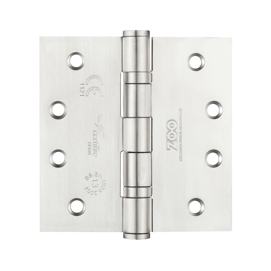 Heavy Duty Projection Ball Bearing Hinges 102mm x 102mm x 3mm – Satin Stainless Steel