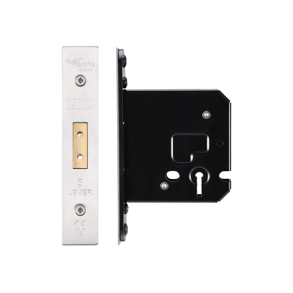 Medium Duty Three Lever Deadlock – Satin Stainless Steel