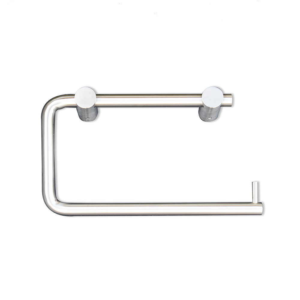 Round Bar Toilet Roll Holder – Satin Stainless Steel