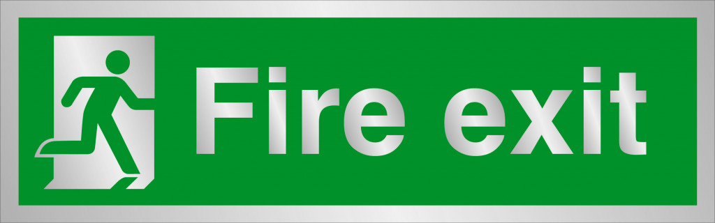 Prestige Range – Fire Exit sign – Silver (400mm x 125mm)