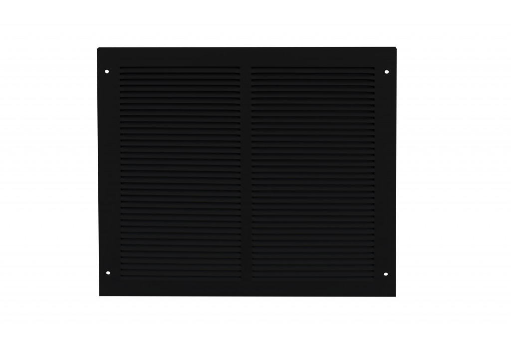 Louvered ventilator to suit Intumescent Fire Grilles – Height 195mm x various widths (Matt Black)