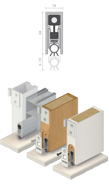 Raven RP8Si Heavy Duty Concealed Automatic Door Bottom Seal – Satin Anodised Aluminium