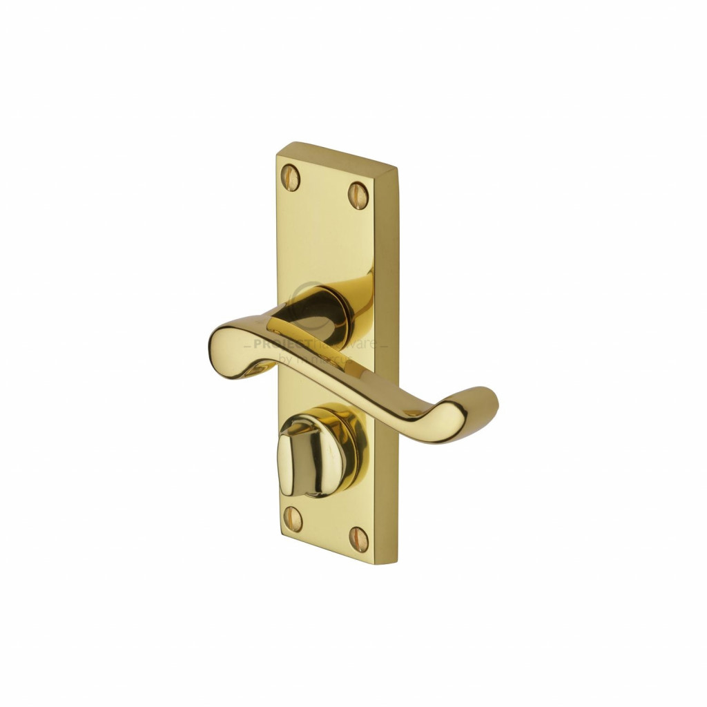 M Marcus Project Hardware Malvern Short Design Door Handle on Plate Polished Brass