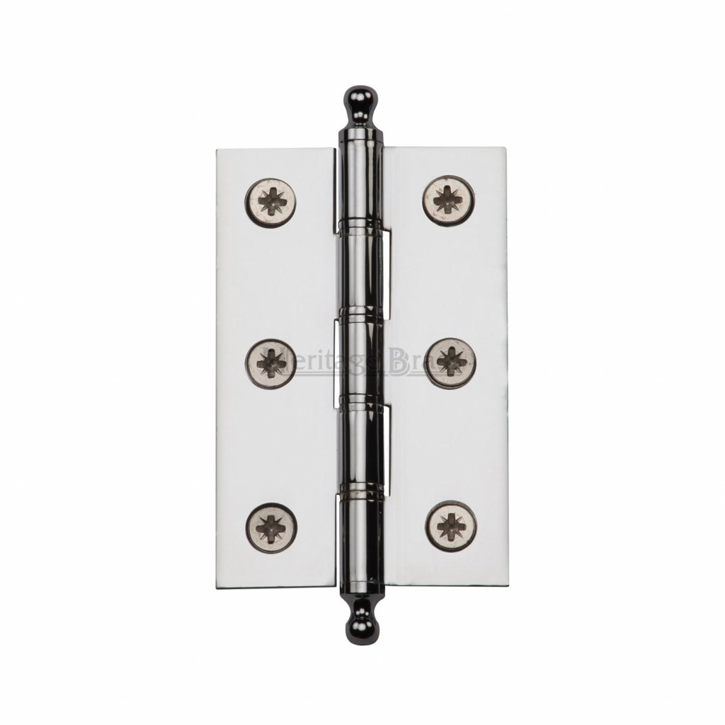 Heritage Brass Hinge with Finial – 76 x 50mm