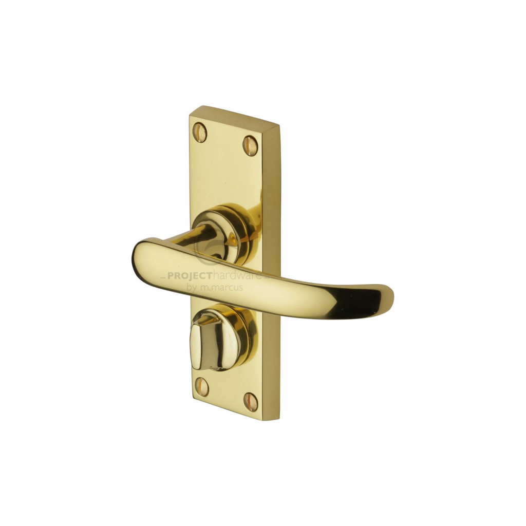 Project Hardware Avon Short Design Door Handle on Plate – Polished Brass