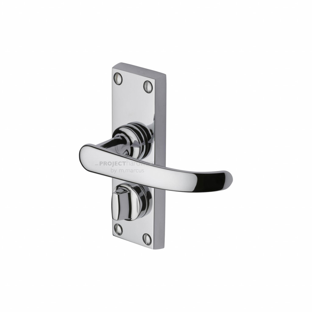 M Marcus Project Hardware Avon Short Design Door Handle on Plate Polished Chrome Plate