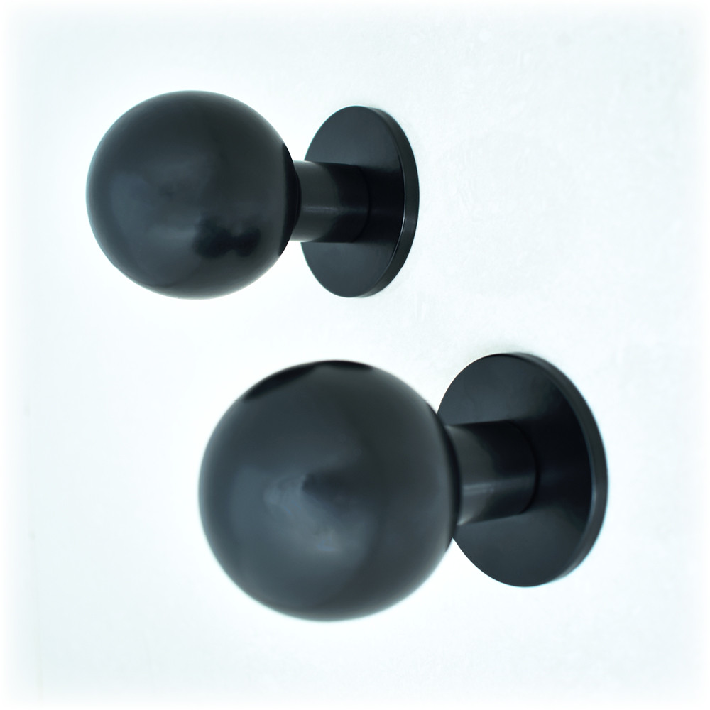 Spherical Mortice Knob Furniture – Matt Black Powder Coated