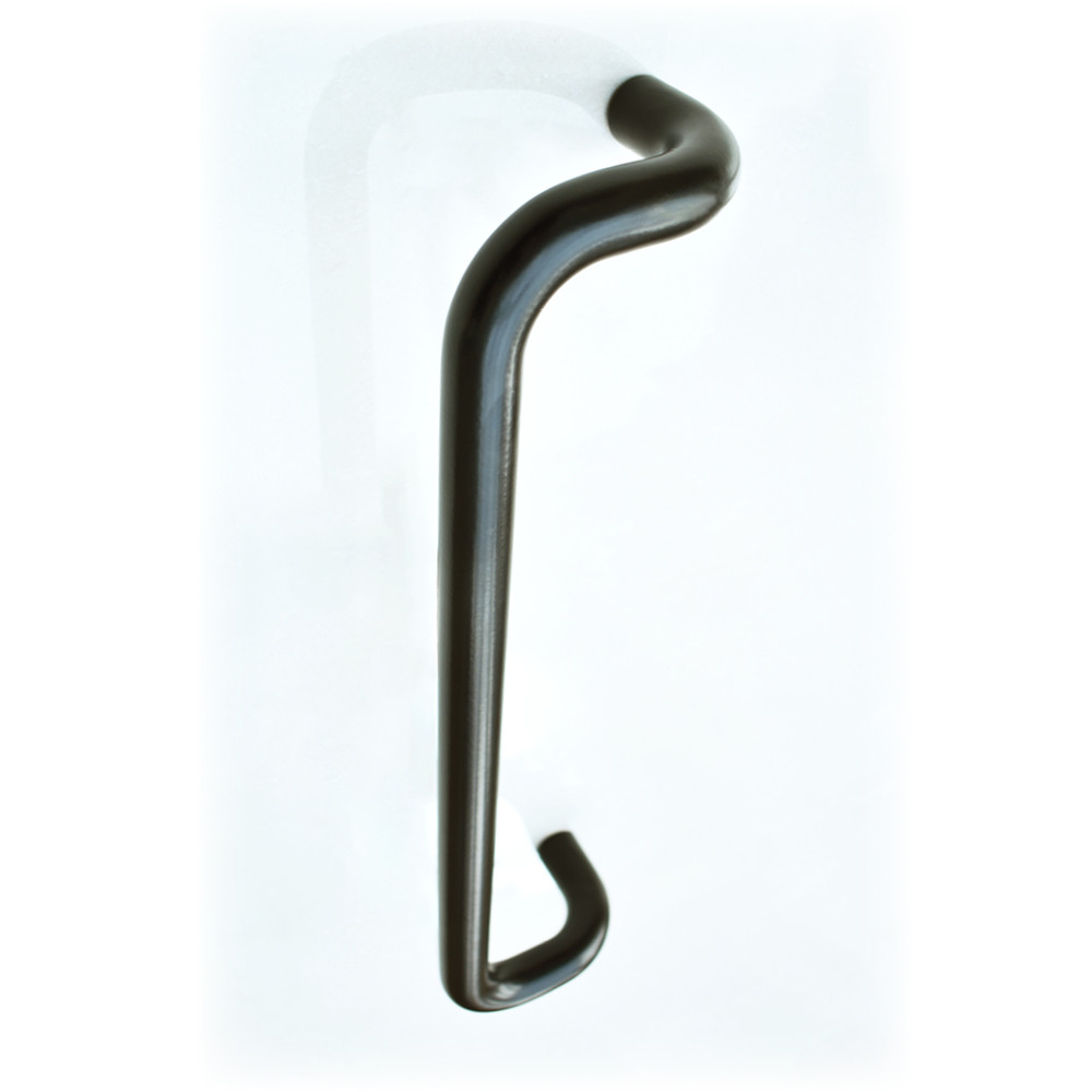 Round Bar “Cranked” Pull Handle with Bolt Through Fixings – Matt Black Powder Coated