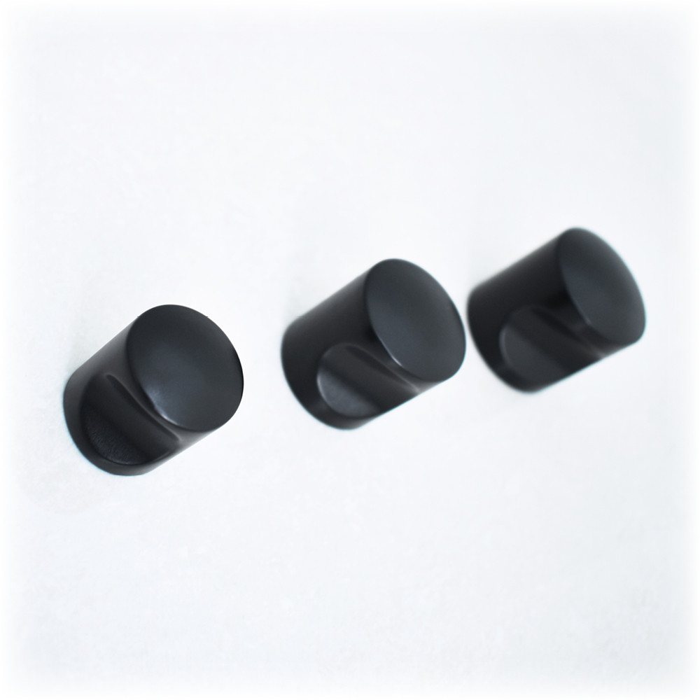 “Barrel” Wardrobe and Cabinet Door Knobs – Matt Black Powder Coated