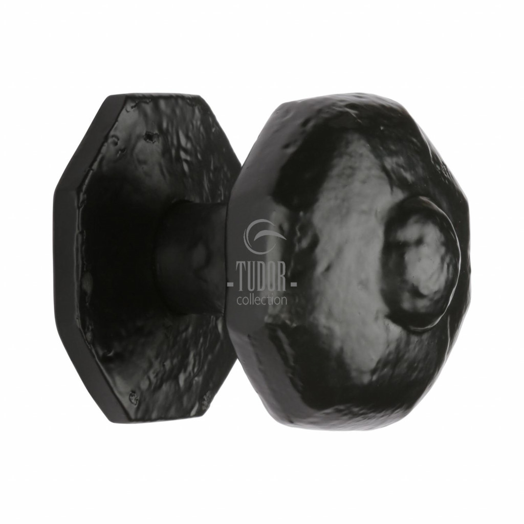 M Marcus Tudor Rustic Black Octagon Centre Door Knob 63mm 