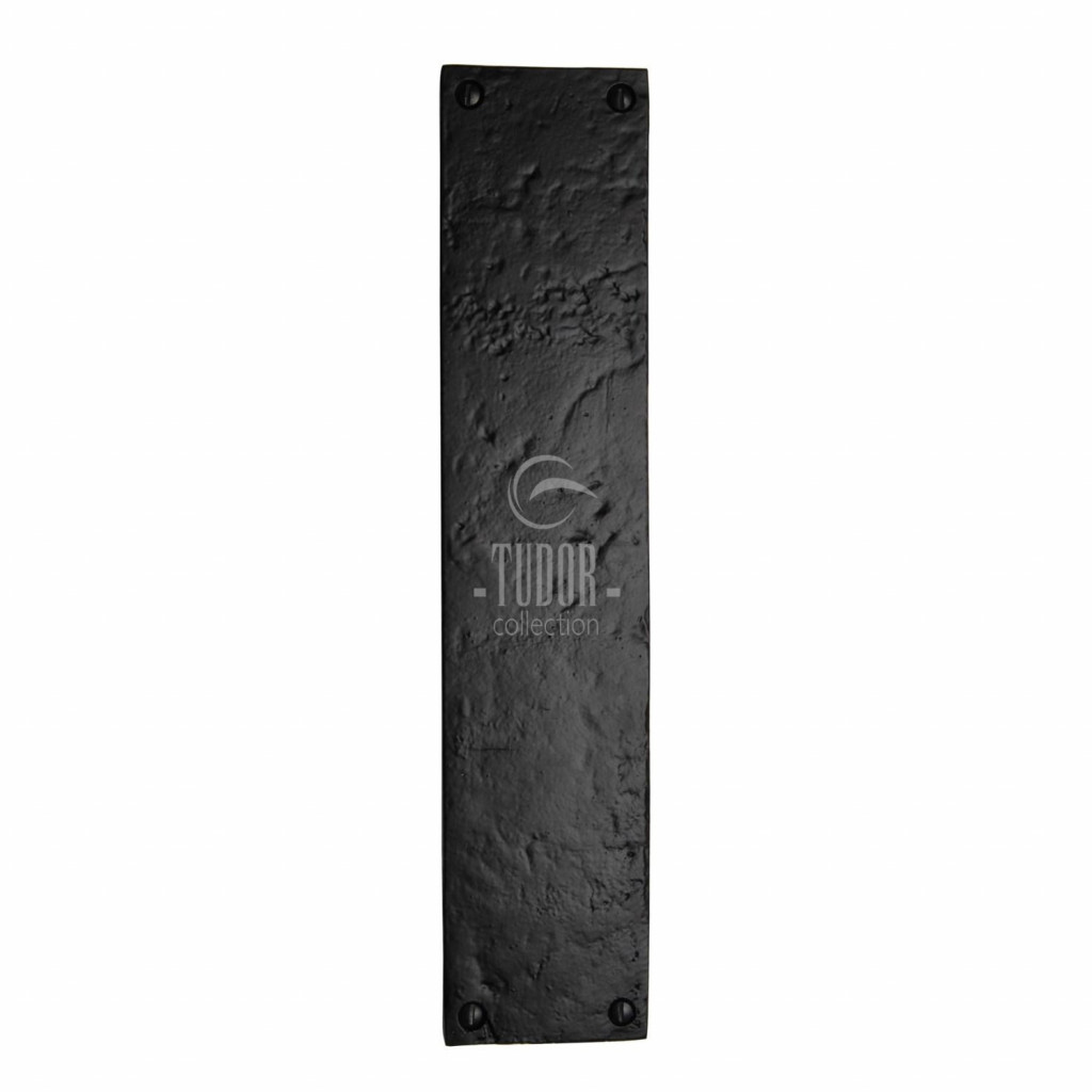 M Marcus Tudor Rustic Black Fingerplate Drilled & Countersunk 300mm x 65mm