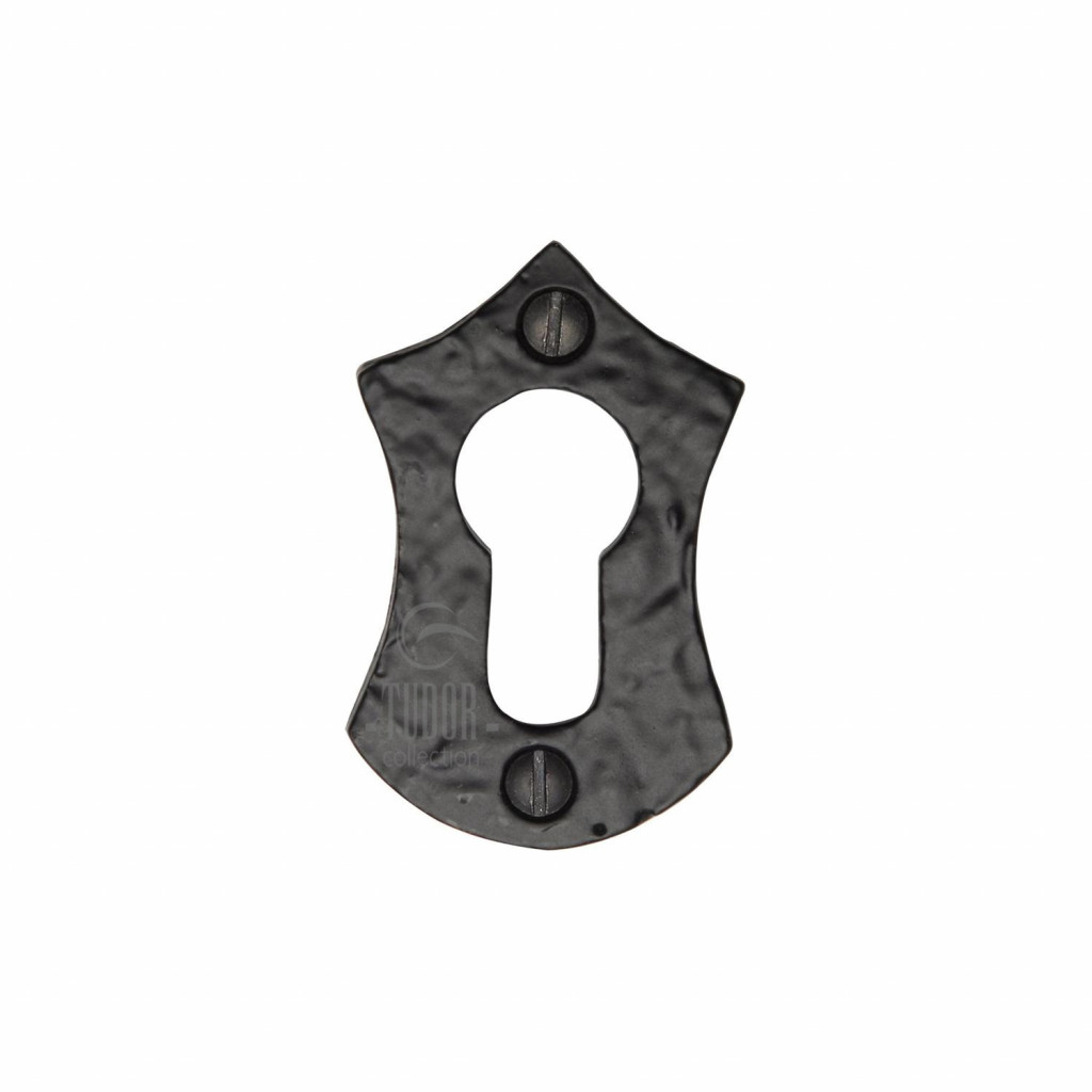 M Marcus Tudor Rustic Black Arrowhead Euro Profile Cylinder Escutcheon 60mm length