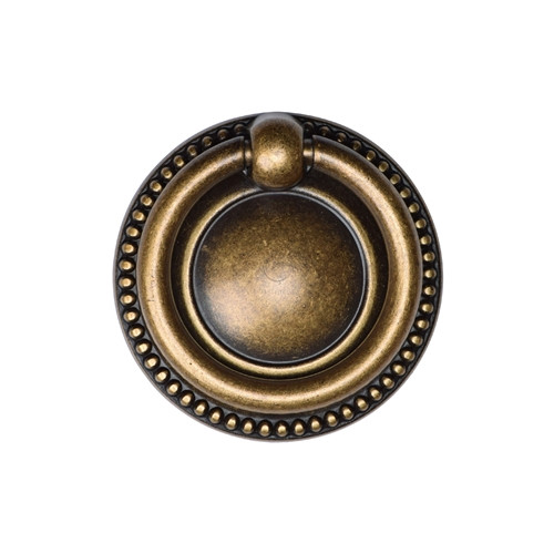 M Marcus Heritage Brass Beaded Ring Drop Down Pull Handle - 50mm 