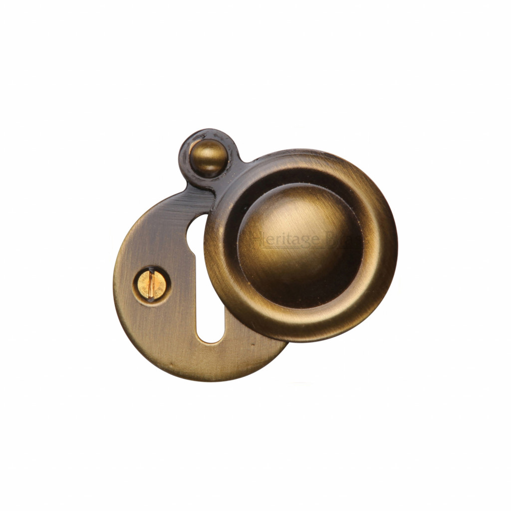 M Marcus Heritage Brass Round Covered Keyhole Escutcheon 33mm 