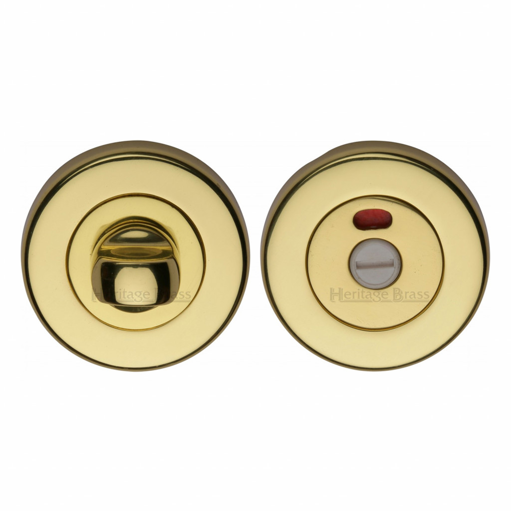 M Marcus Heritage Brass Round Indicator Turn & Release for Bathroom Doors 53mm