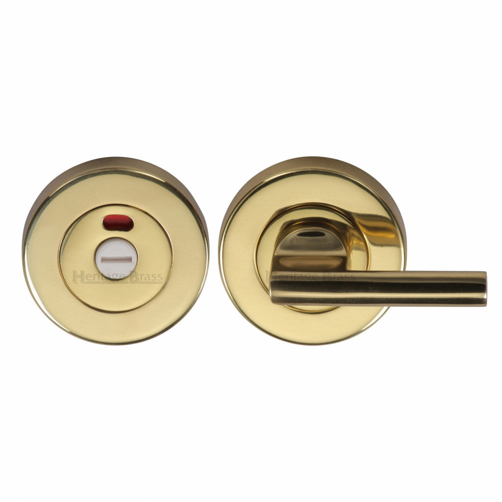 Heritage Brass Round Indicator Turn & Release for Bathroom Doors – 53mm Ø