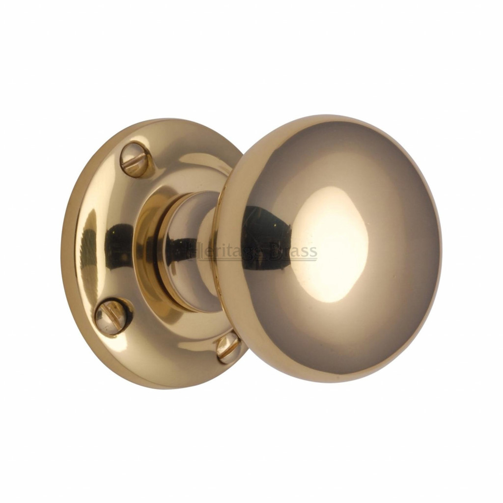 M Marcus Heritage Brass Victoria Design Mortice Knob on Rose