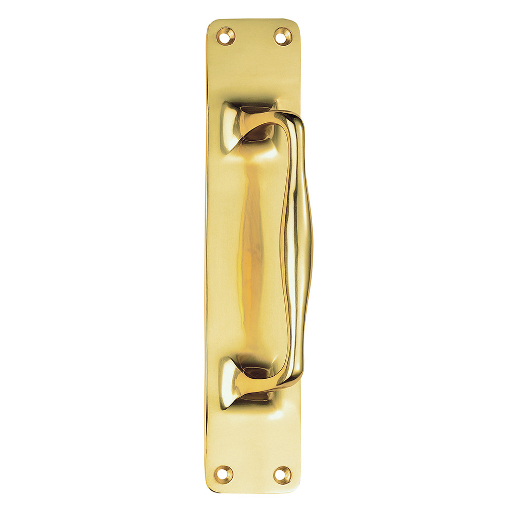 Carlisle Brass Cast Door Pull Handle on 297 x 60mm Backplate - Polished Brass