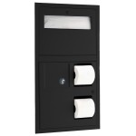 Bobrick B-3574 ClassicSeries® Recessed Seat-Cover Dispenser, Sanitary Napkin Disposal and Toilet Tissue Dispenser