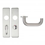 Bathroom Lever Furniture with Emergency External Release – Antimicrobial Satin Stainless Steel