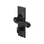 M Marcus Tudor Rustic Black Shropshire Door Handle on Backplate