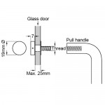 Pignose Bolt Through Glass Door Pull Handle Fixings complete with Nylon Washers and Spacer Tube