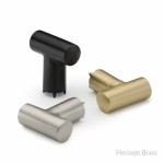 M Marcus Heritage Brass T Shaped Cabinet Knob 35mm 