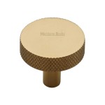 M Marcus Heritage Brass Cabinet Knob Knurled Disc Design 32mm 