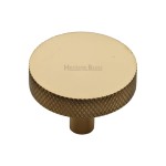 M Marcus Heritage Brass Cabinet Knob Knurled Disc Design 38mm 