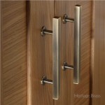 M Marcus Heritage Brass Square Cabinet Pull Handle with Footings 128mm Centre to Centre