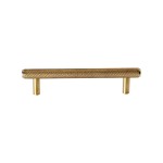 M Marcus Heritage Brass Cabinet Pull Complete Knurled Design 96mm Centre to Centre