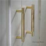 M Marcus Heritage Brass Partial Knurled Design Cabinet Pull 160mm Centre to Centre