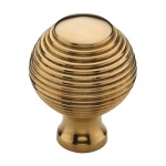 M Marcus Heritage Brass Reeded Design Cabinet Knob 38mm 